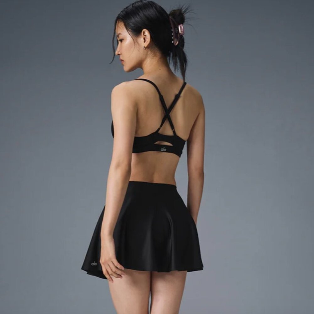 Alo Lightweight Black Tennis Skort NWT